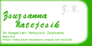 zsuzsanna matejcsik business card